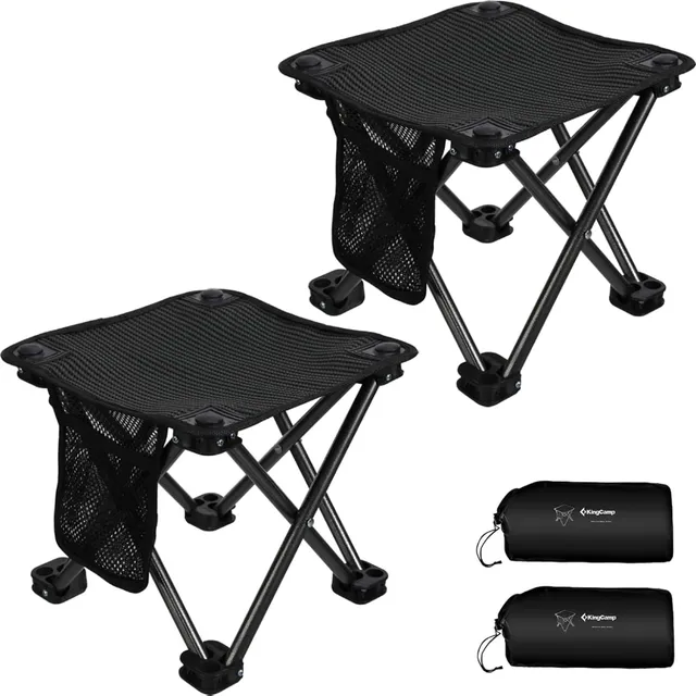 kingcamp-maza-portable-folding-camping-stool-with-side-pocket-and-carry-bag image 1