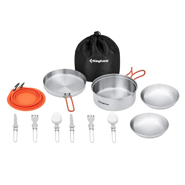 kingcamp-1-3-person-cookware-mess-kit-stainless-steel-camping-cooking-set image 1