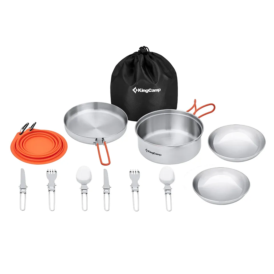 kingcamp-1-3-person-cookware-mess-kit-stainless-steel-camping-cooking-set image 1