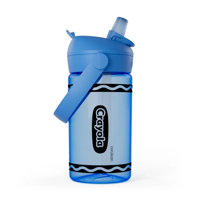 camelbak-crayola-flip-straw-kids-water-bottle-with-bite-valve-14-oz-cerulean image 1