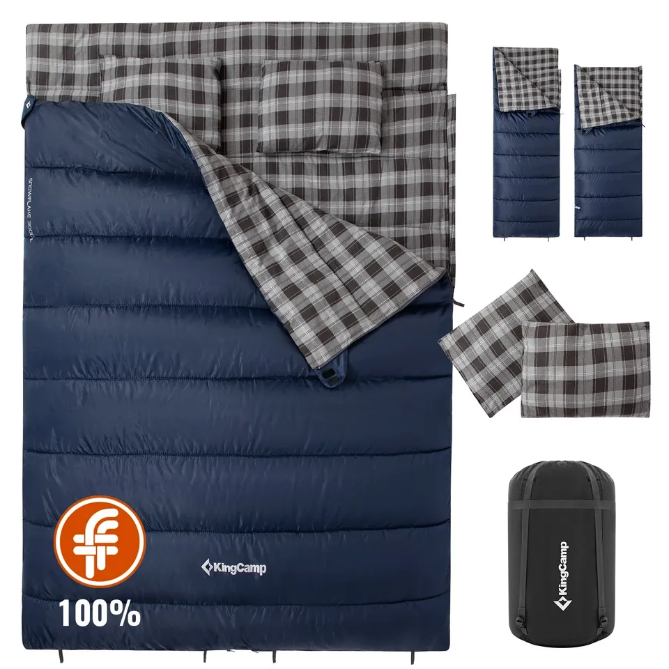 kingcamp-snowflake-300-flannel-double-sleeping-bag image 1