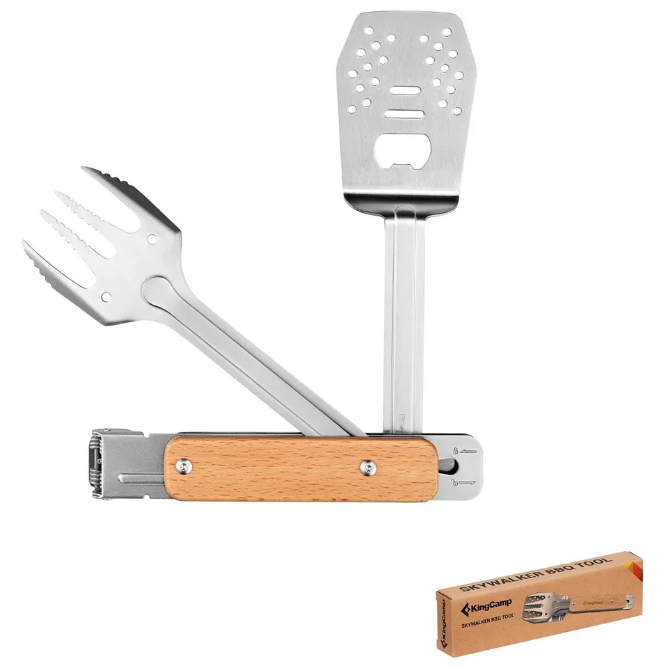 kingcamp-skywalker-multi-tool-bbq-tongs-with-folding-clamp image 1