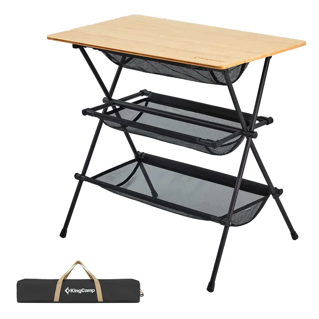 kingcamp-camping-detachable-shelf-with-bamboo-table-board image 1