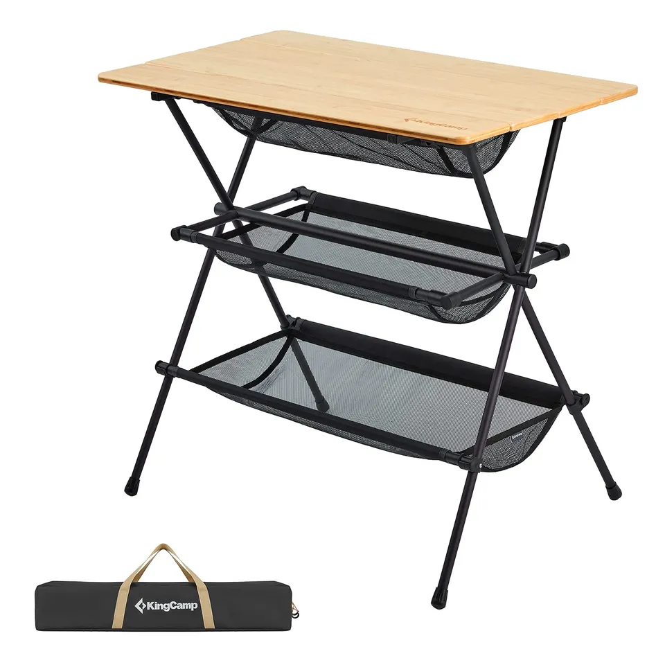 kingcamp-camping-detachable-shelf-with-bamboo-table-board image 1