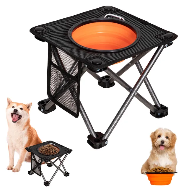 kingcamp-pets-elevated-dog-bowls-portable-stand-for-outdoor-feeding image 1