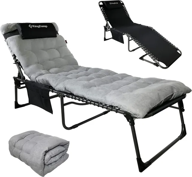 kingcamp-folding-chaise-lounge-chairs-with-mat-4-position-reclining image 1
