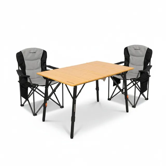 kingcamp-bamboo-folding-table-and-juniper-c10-chair-bundle image 1