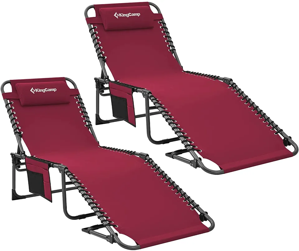 kingcamp-4-position-folding-chaise-lounge-chair-for-camping-outdoor image 1
