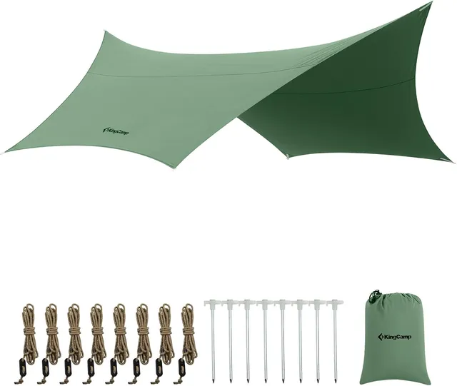 kingcamp-hexagonal-large-camping-tent-tarp-sun-shelter-and-rain-cover image 1