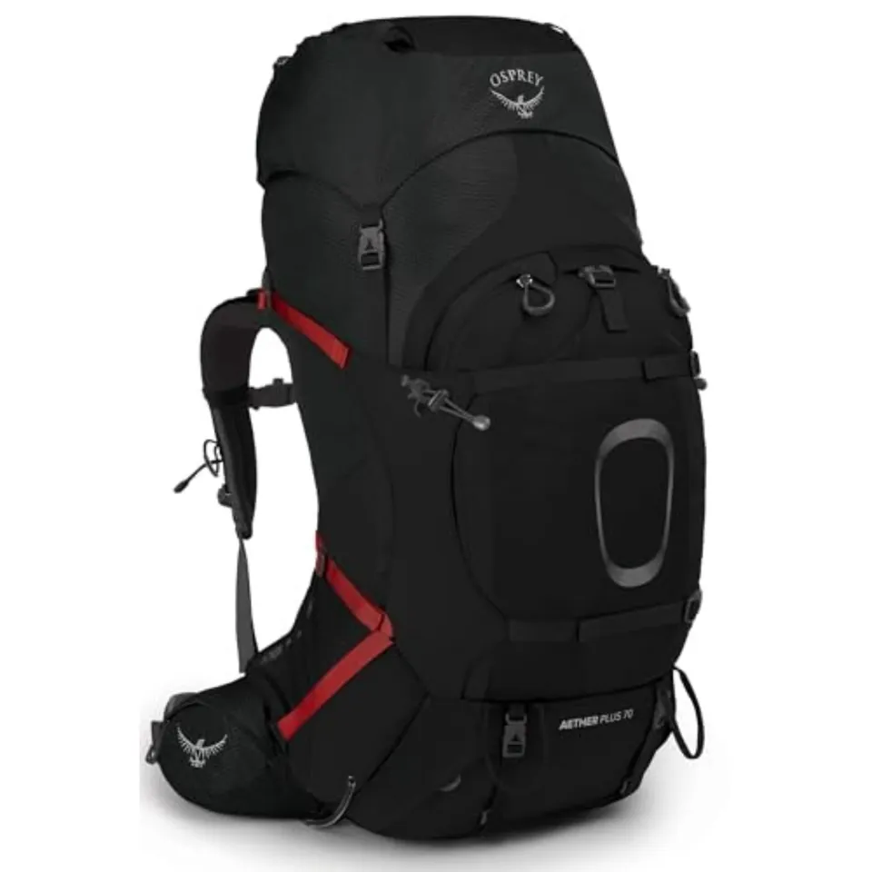 osprey-aether-plus-70l-men-s-backpacking-backpack-black-s-m image 1
