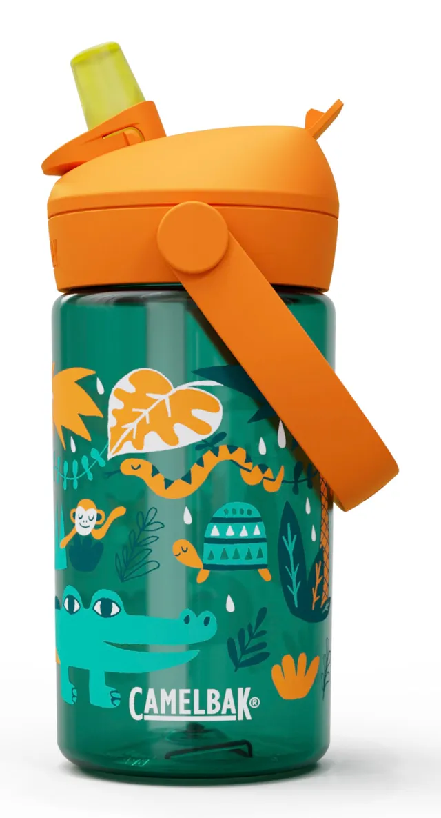 camelbak-thrive-flip-straw-kids-water-bottle-14oz-jungle-animals image 1