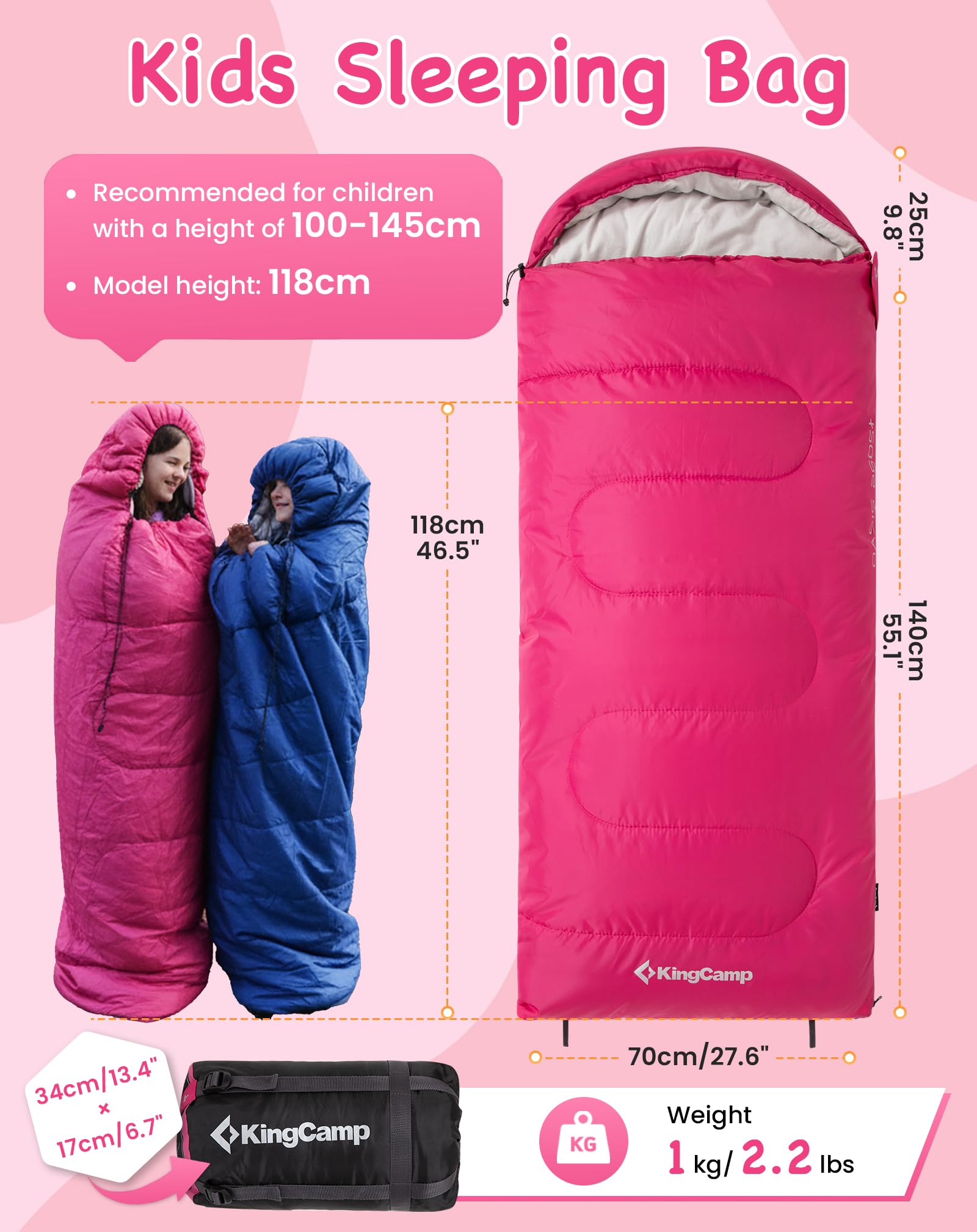 kingcamp-oasis-250s-kids-flannel-sleeping-bag image 3