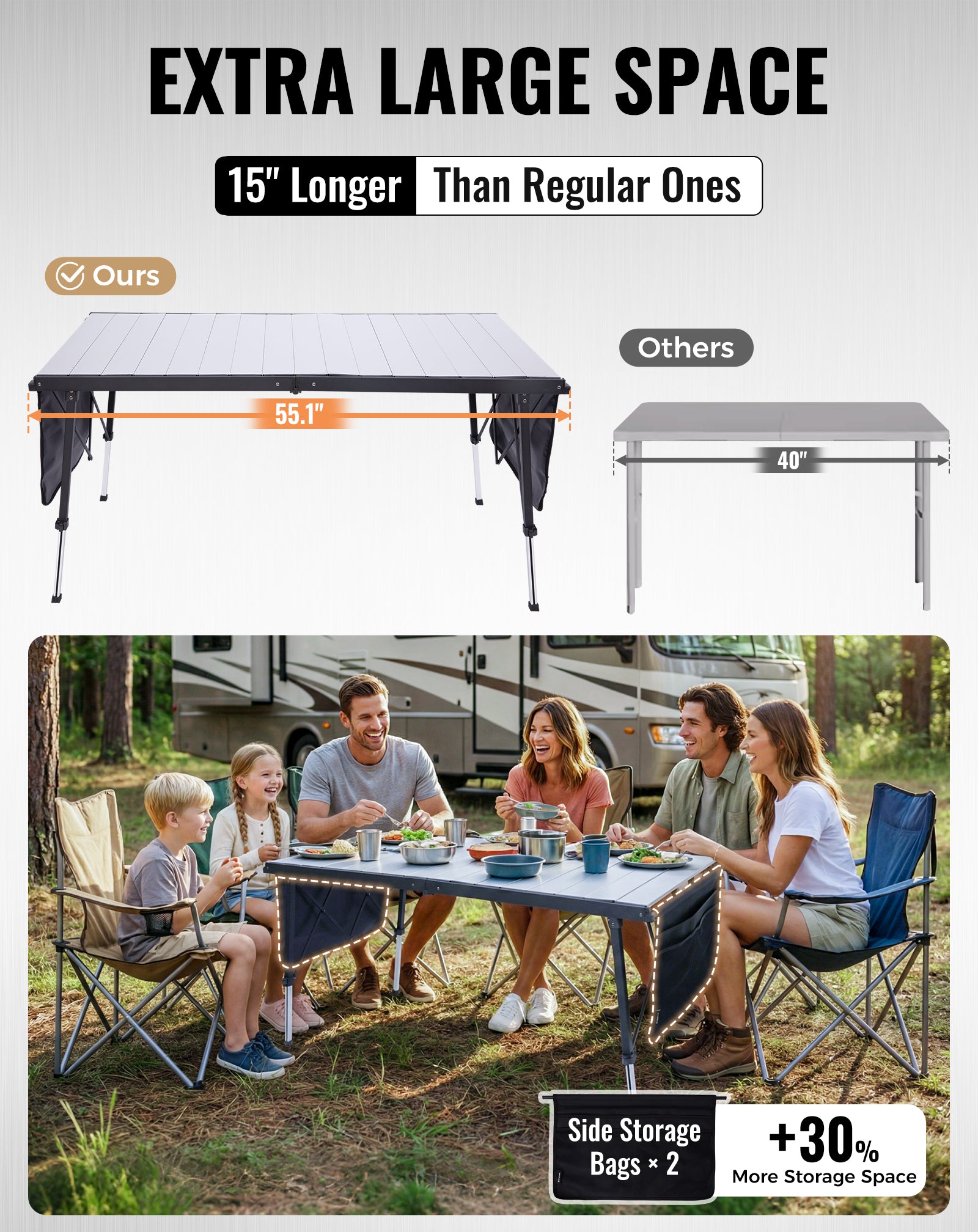 kingcamp-granite-adjustable-aluminum-camping-table-55x27-inches image 8
