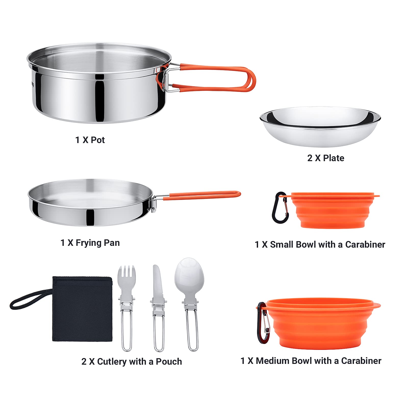 kingcamp-1-3-person-cookware-mess-kit-stainless-steel-camping-cooking-set image 2
