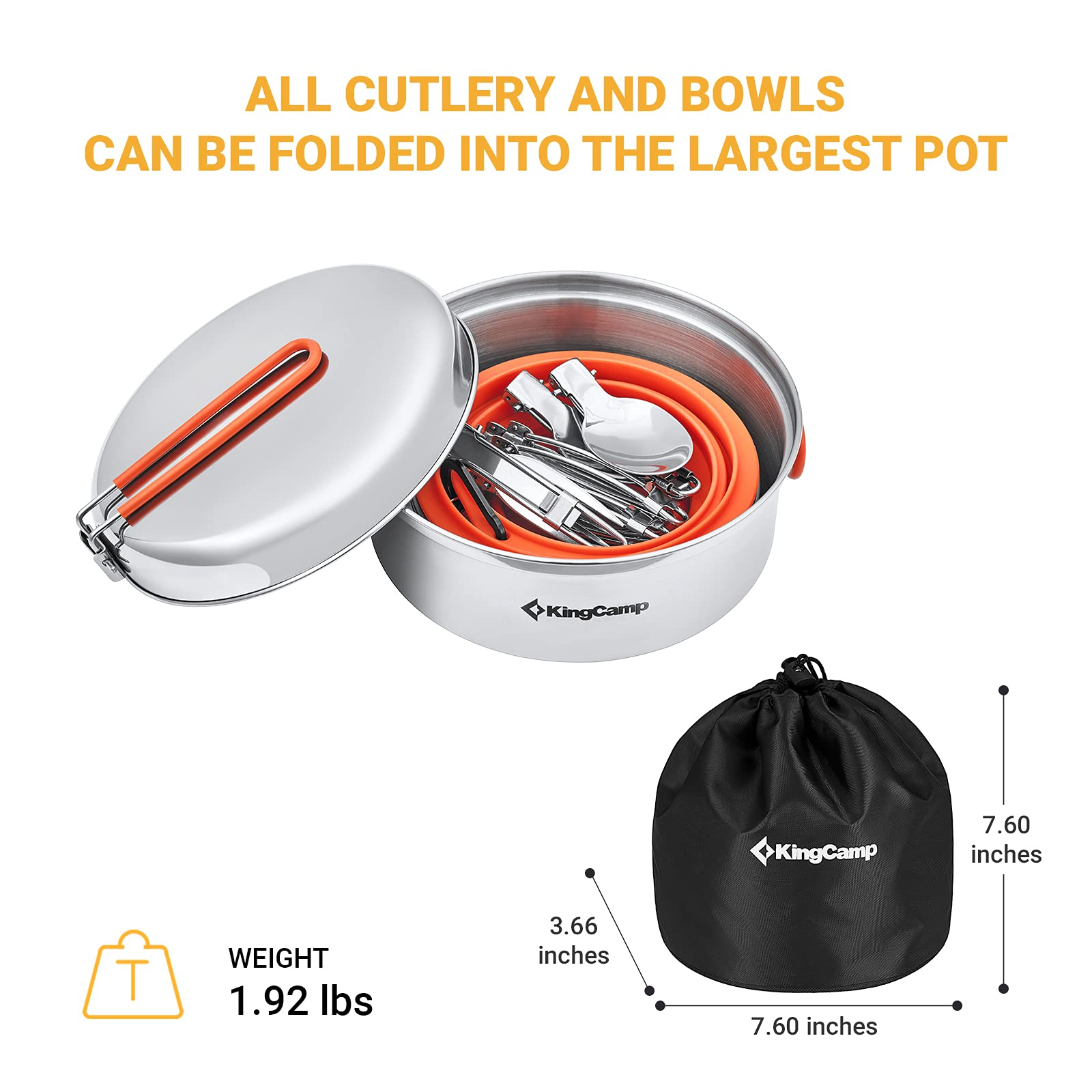 kingcamp-1-3-person-cookware-mess-kit-stainless-steel-camping-cooking-set image 3