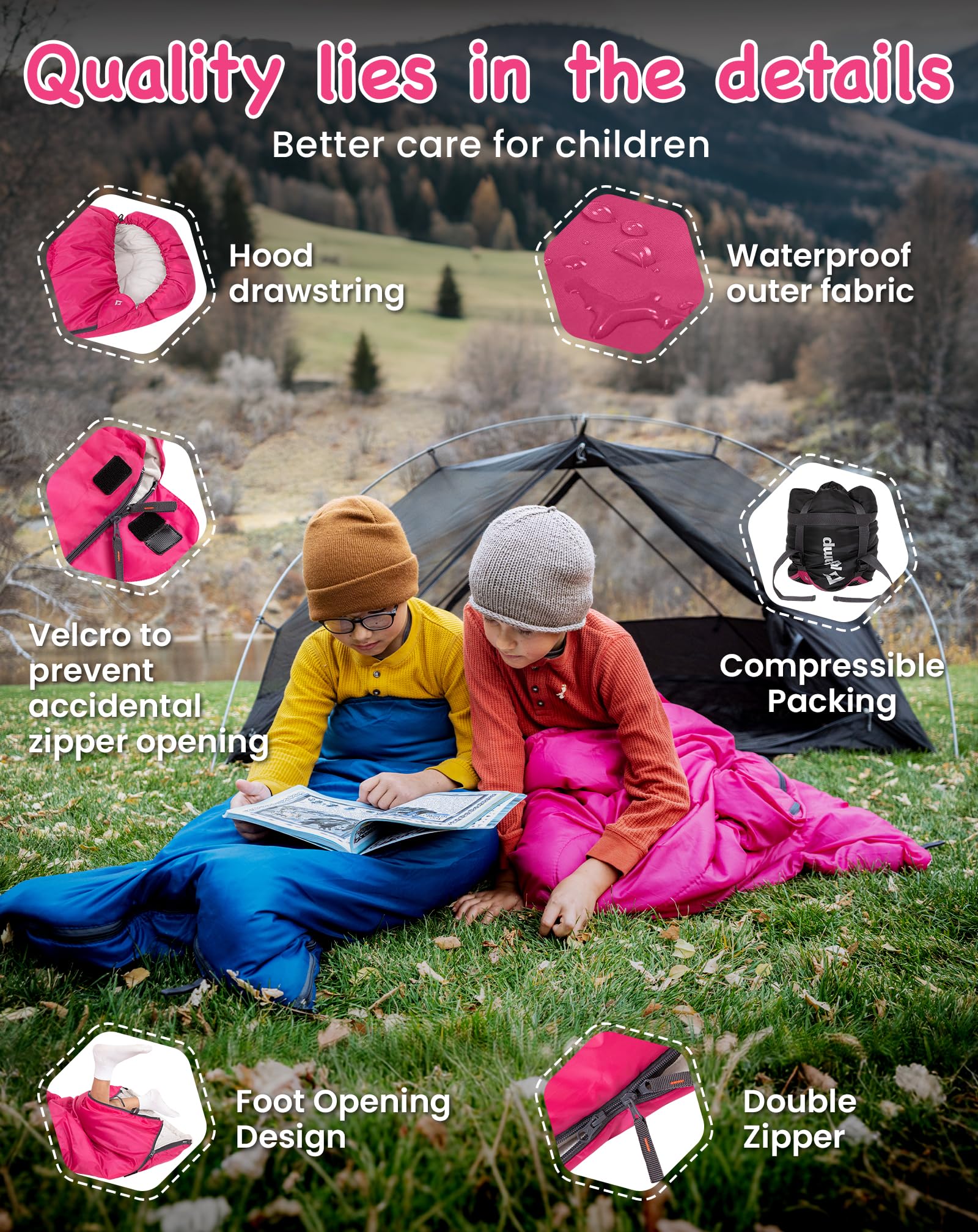 kingcamp-oasis-250s-kids-flannel-sleeping-bag image 4