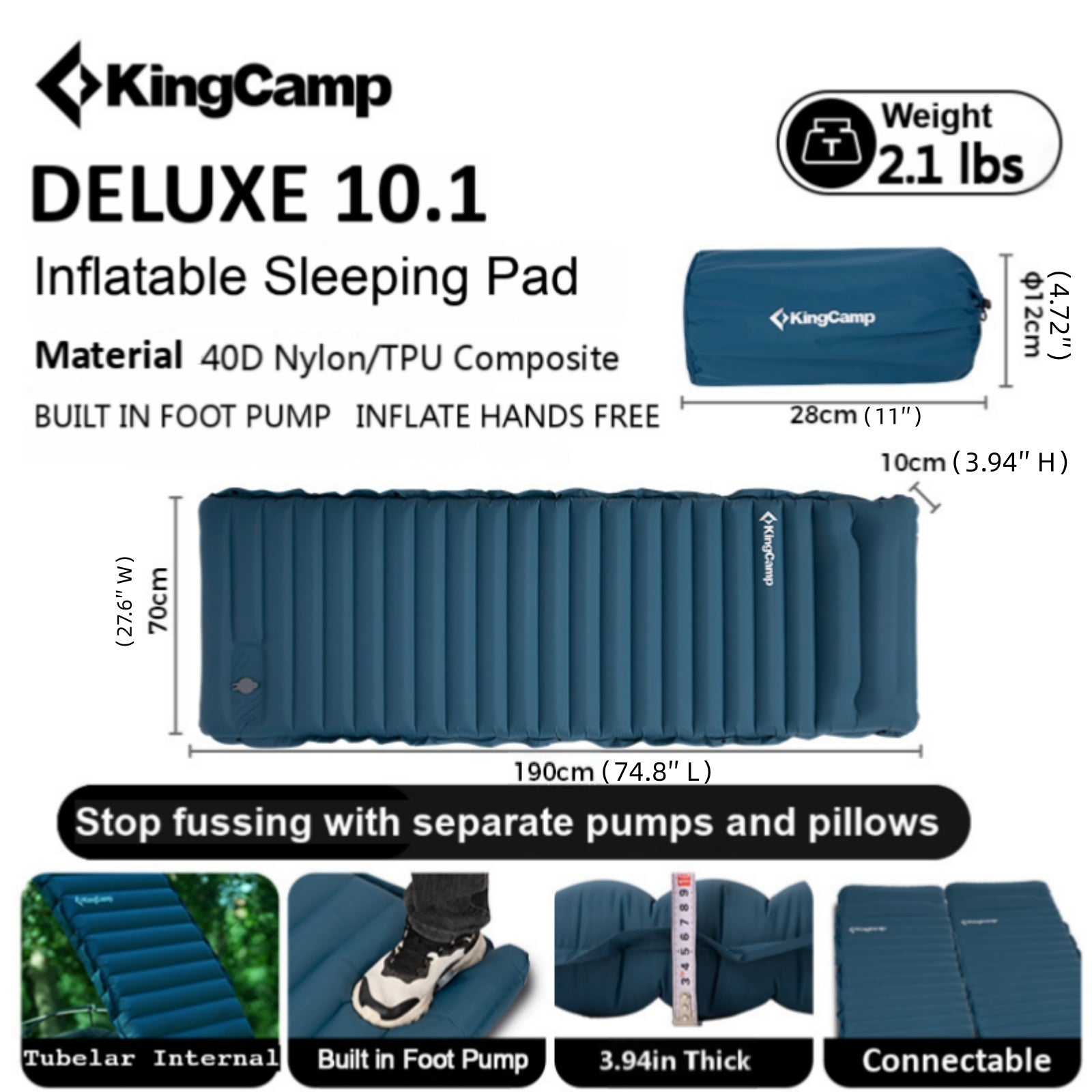 kingcamp-deluxe-10-1-inflatable-mattress-with-built-in-foot-pump image 6
