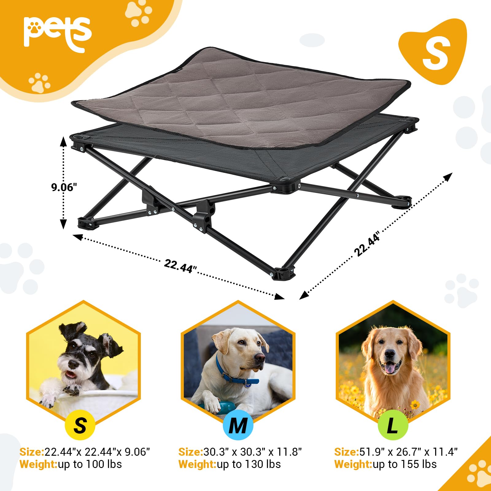 kingcamp-pets-sedum-elevated-dog-bed-for-small-medium-pets-cooling-and-cozy-mode image 2