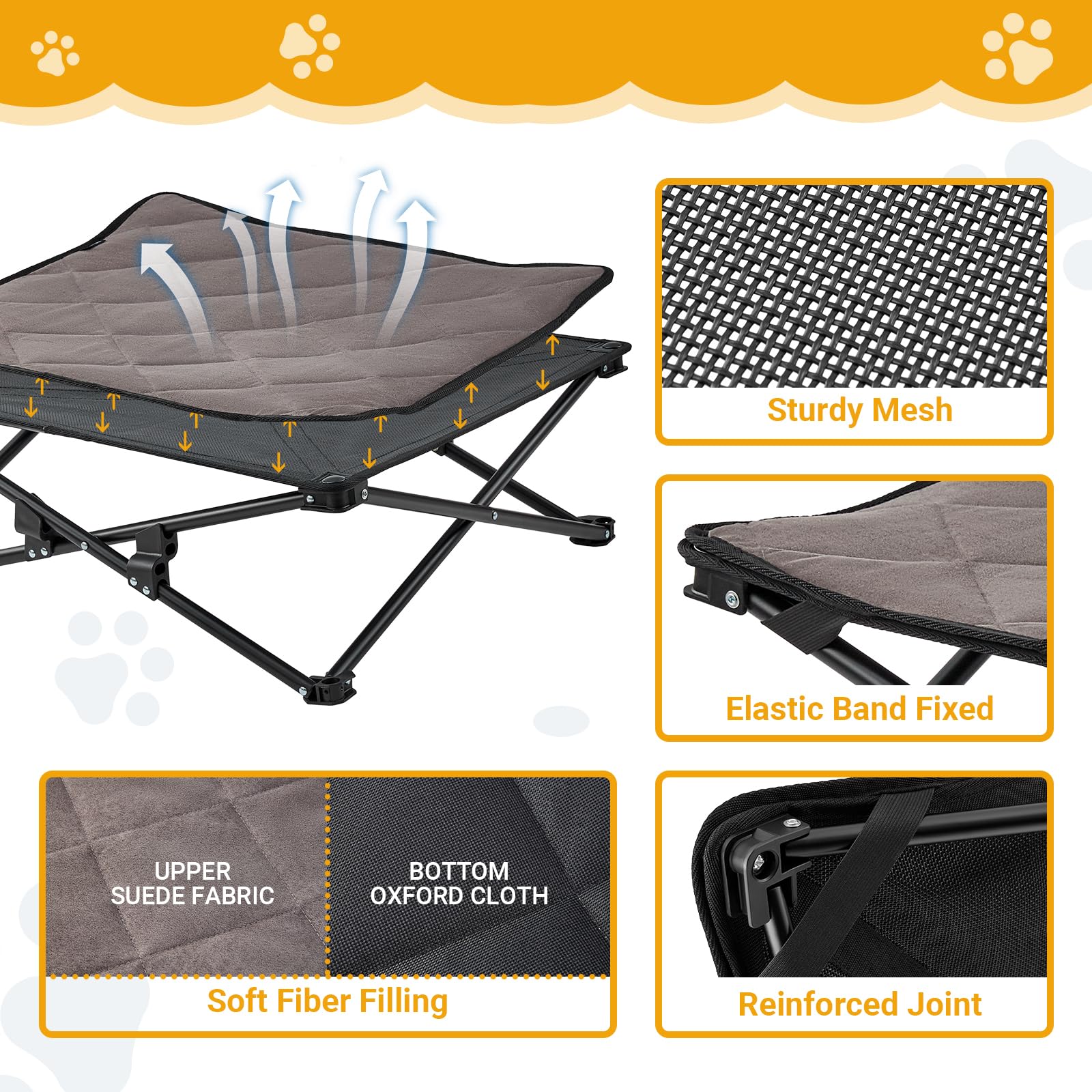 kingcamp-pets-sedum-elevated-dog-bed-for-small-medium-pets-cooling-and-cozy-mode image 4