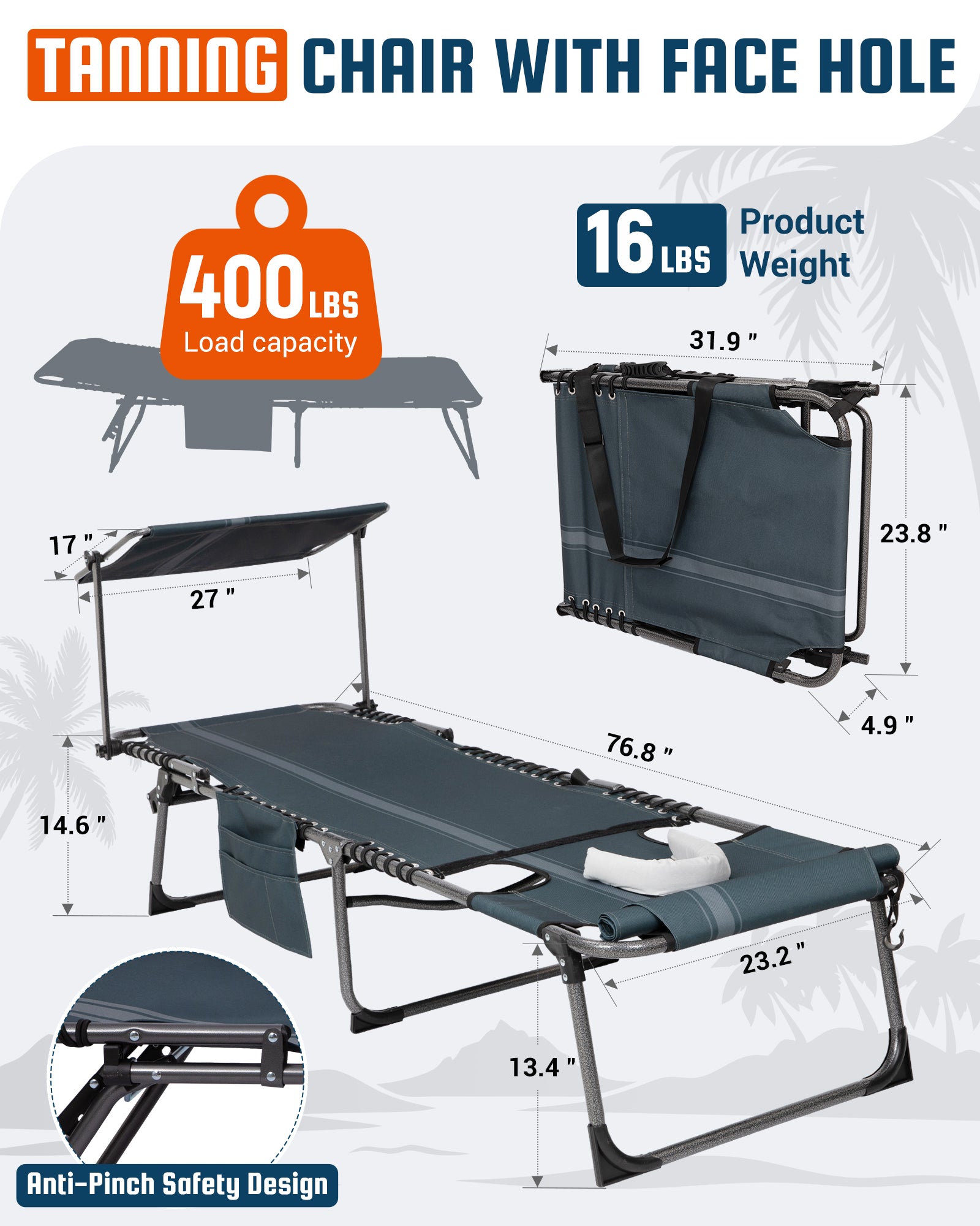 kingcamp-magnolia-b30-backpack-chaise-lounge-with-adjustable-canopy-and-face-hol image 6