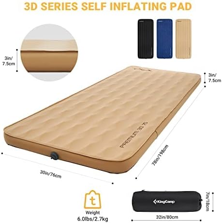 kingcamp-khaki-single-3d-self-inflating-sleeping-mattress-3-thick image 8