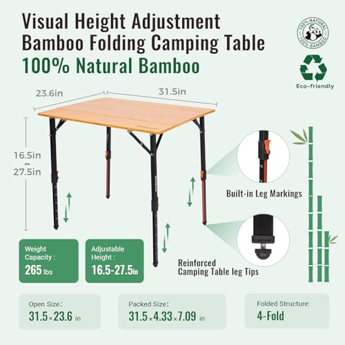 kingcamp-bamaura-8060-bamboo-folding-table-31-x-24 image 5