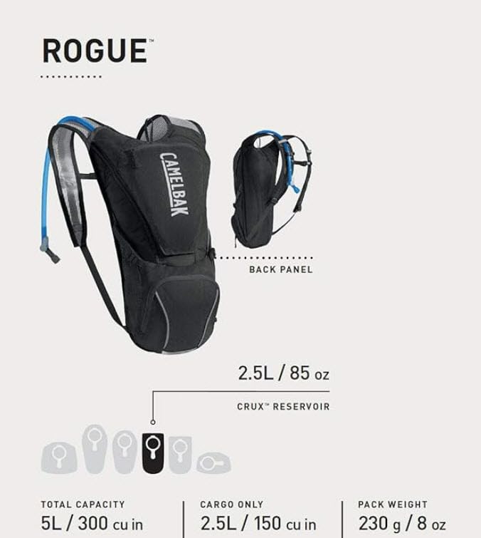 camelbak-rogue-bike-hydration-pack-85oz-crux-reservoir-ventilated-air-mesh-back- image 4