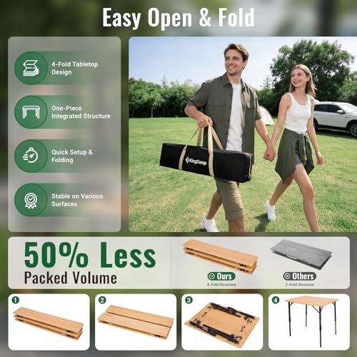 kingcamp-bamaura-8060-bamboo-folding-table-31-x-24 image 2