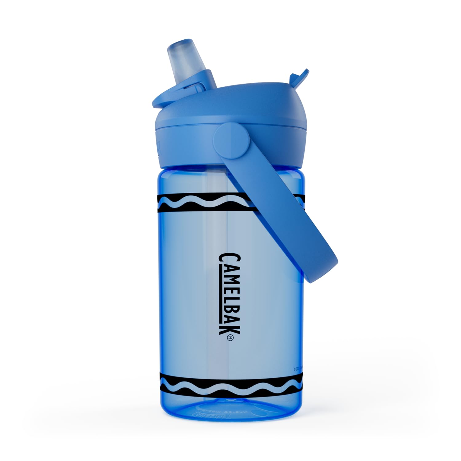 camelbak-crayola-flip-straw-kids-water-bottle-with-bite-valve-14-oz-cerulean image 2