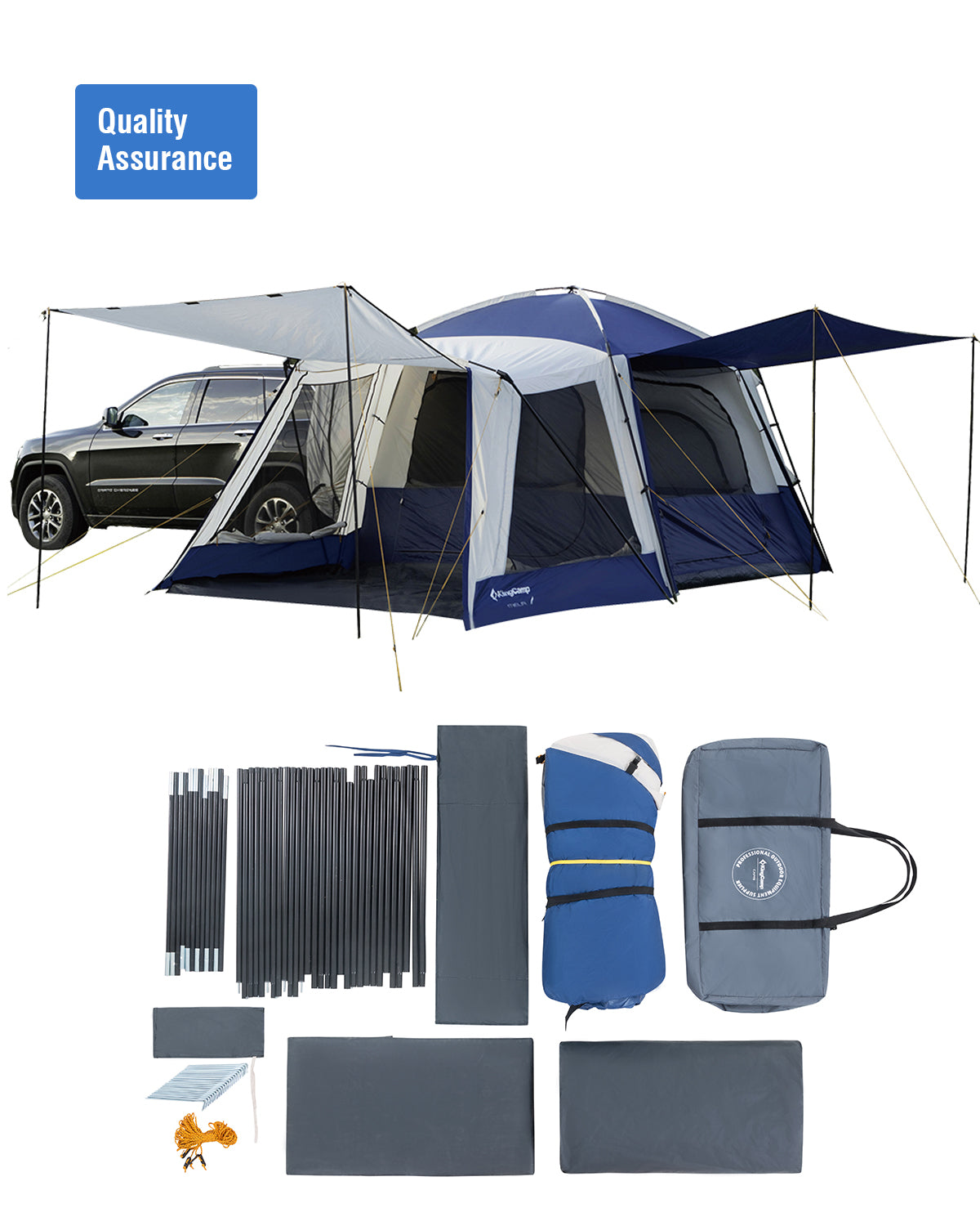 kingcamp-melfi-plus-camping-square-3-season-suv-tent-with-screen-room image 8