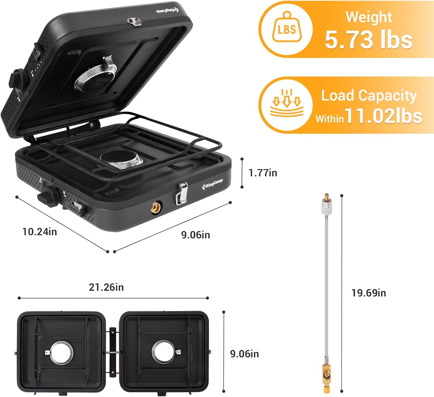kingcamp-2-burner-propane-butane-camping-stove-portable-lightweight image 3