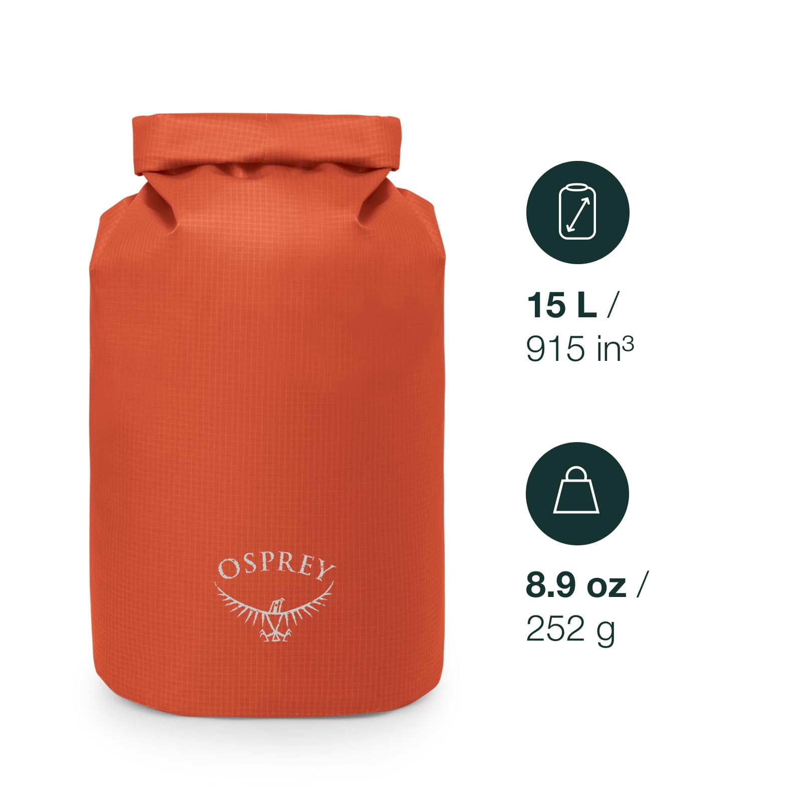 osprey-wildwater-waterproof-dry-bag-15l-recycled-nylon-ipx5 image 2