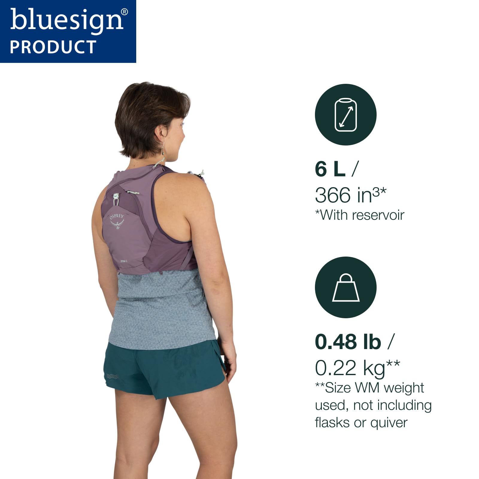 osprey-dyna-6l-women-s-running-hydration-vest-with-hydraulics-soft-flasks image 2