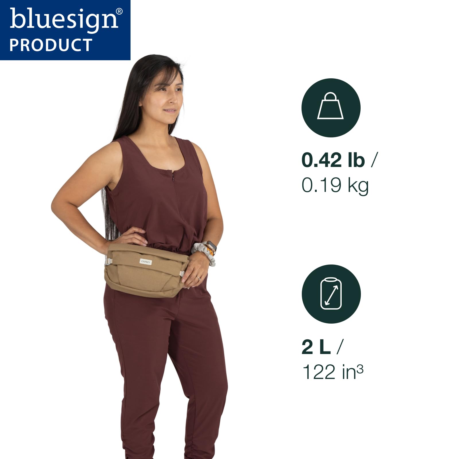 osprey-arcane-hip-pack-adjustable-waist-or-crossbody-bag-large-moss-green-heathe image 2