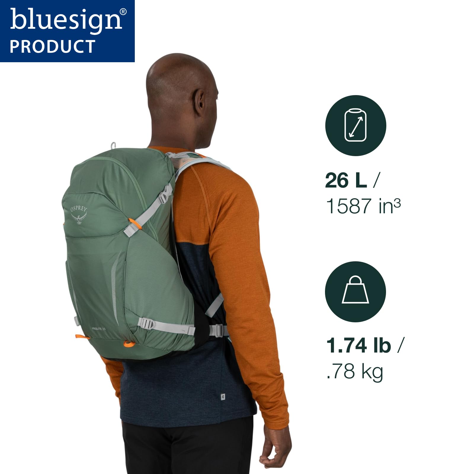 osprey-hikelite-26l-hiking-backpack-lightweight-with-airspeed-backpanel-raincove image 2