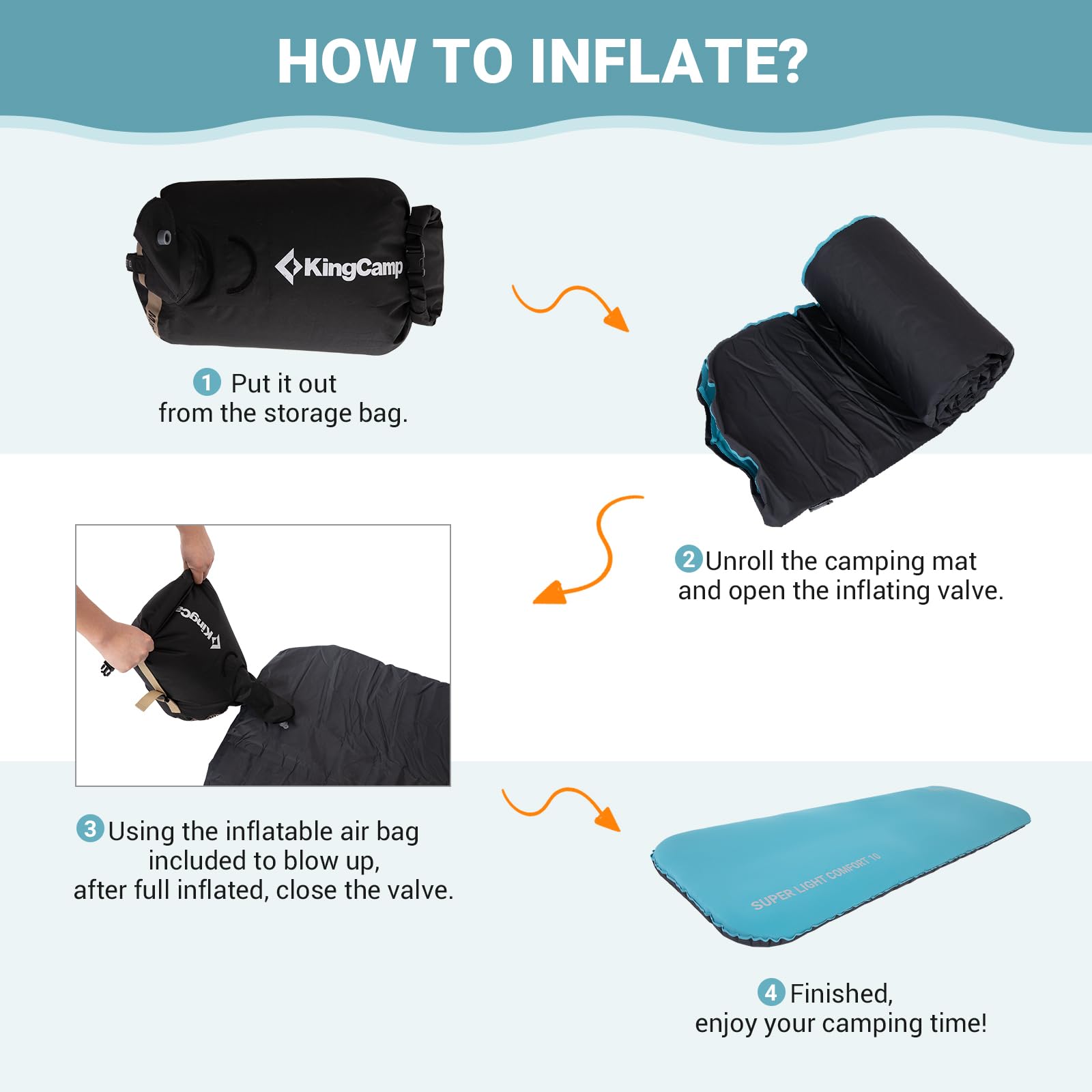 kingcamp-hybrid-foam-topper-inflatable-sleeping-pad image 7