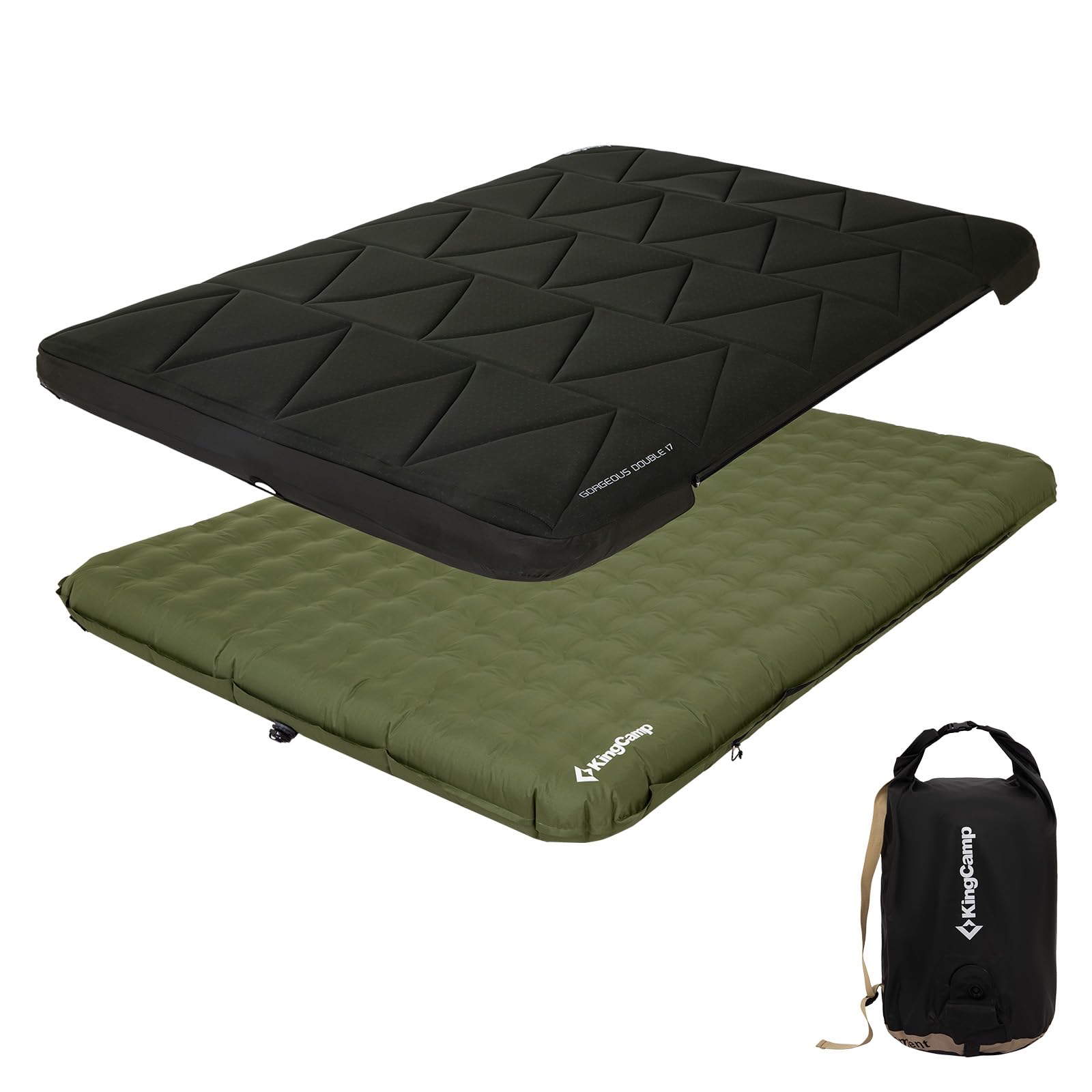 kingcamp-gorgeous-double-17-inflatable-sleeping-pad-with-cover-6-7-thick image 1