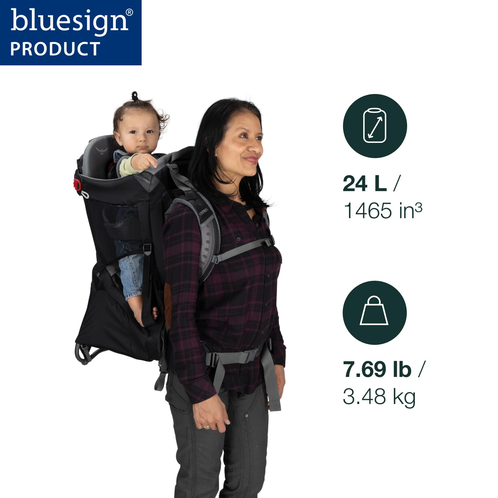 osprey-poco-child-carrier-backpack-adjustable-hiking-carrier-with-sunshade image 2
