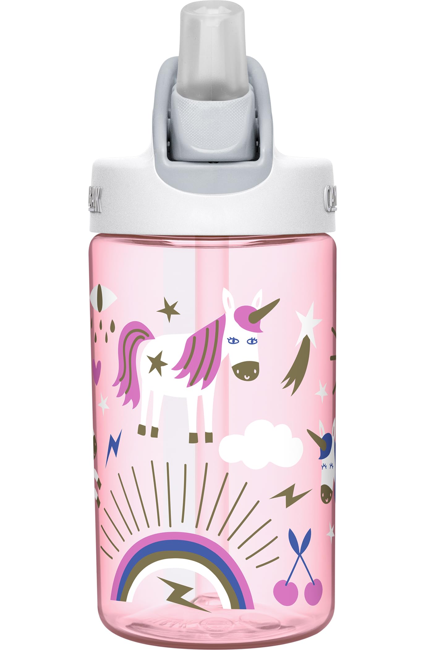 camelbak-eddy-kids-water-bottle-with-big-bite-valve-12oz-unicorn-party image 2