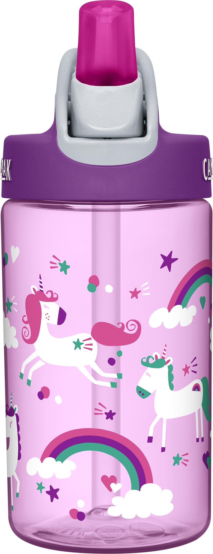 camelbak-eddy-kids-12oz-water-bottle-with-big-bite-valve-unicorns image 2