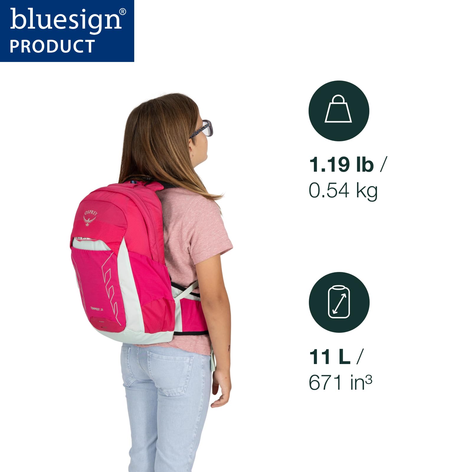 osprey-tempest-jr-girl-s-lightweight-hiking-backpack-for-kids-11l-hotspot-pink image 2