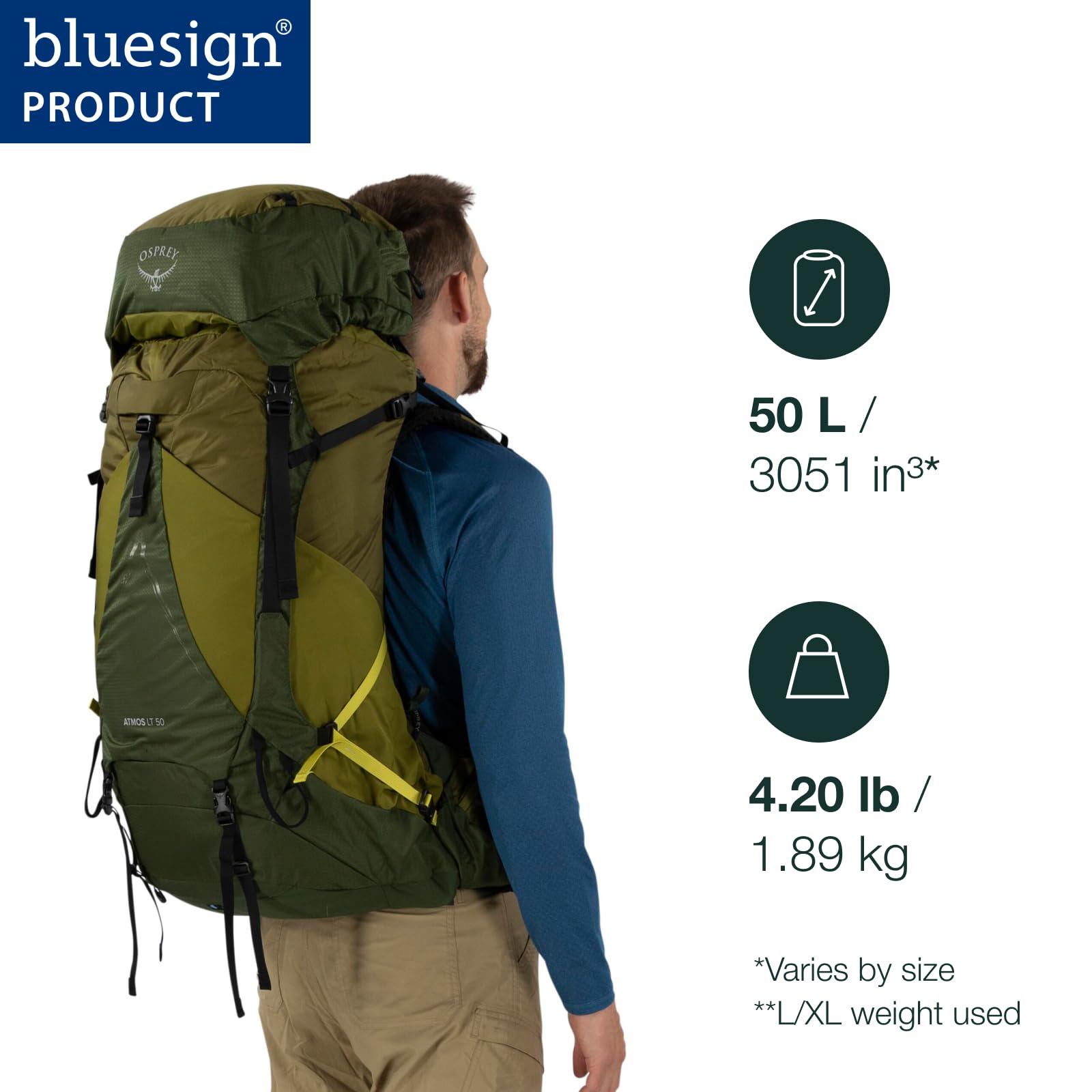 osprey-atmos-ag-lt-50l-men-s-backpacking-backpack-scenic-valley-green-peppercorn image 2