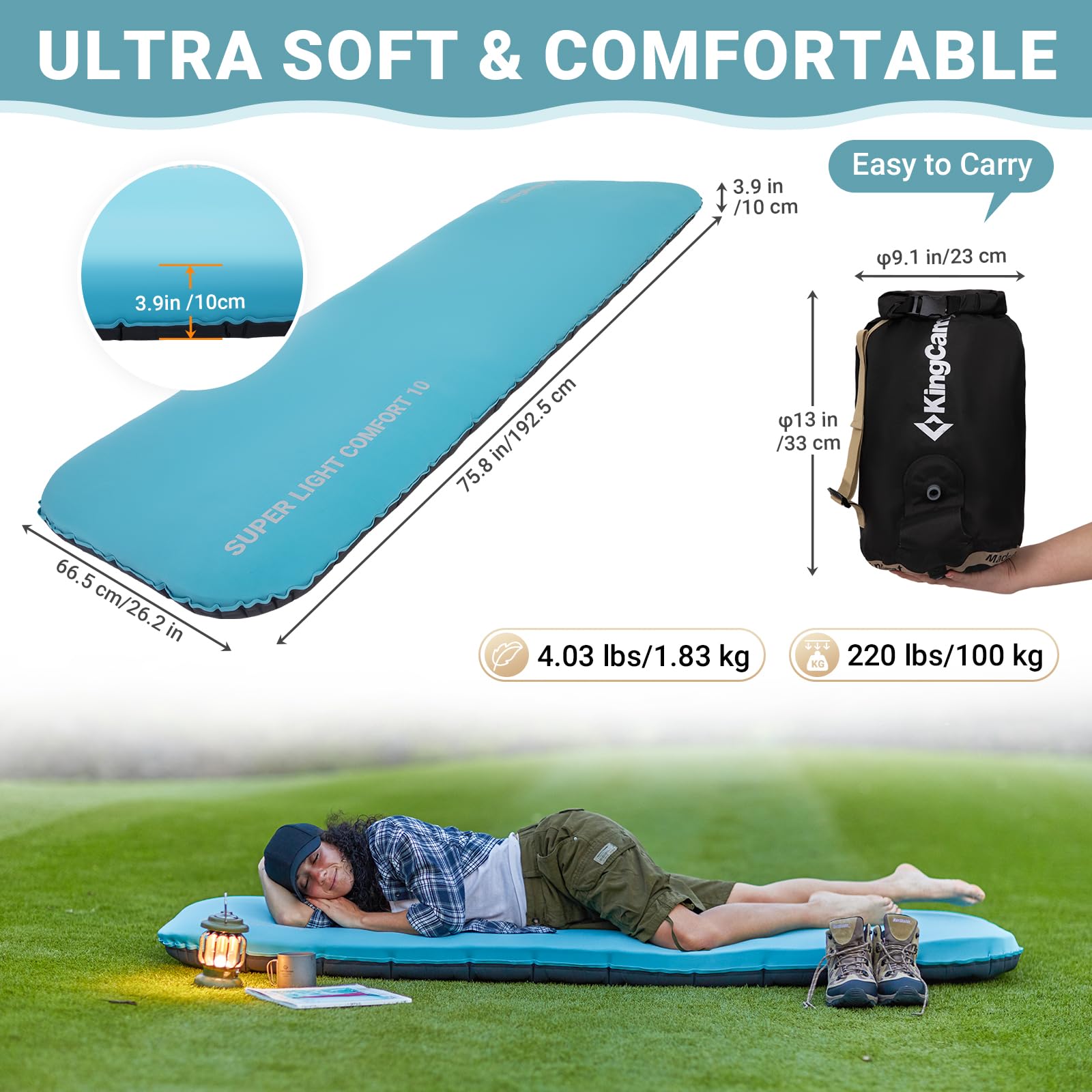 kingcamp-hybrid-foam-topper-inflatable-sleeping-pad image 2