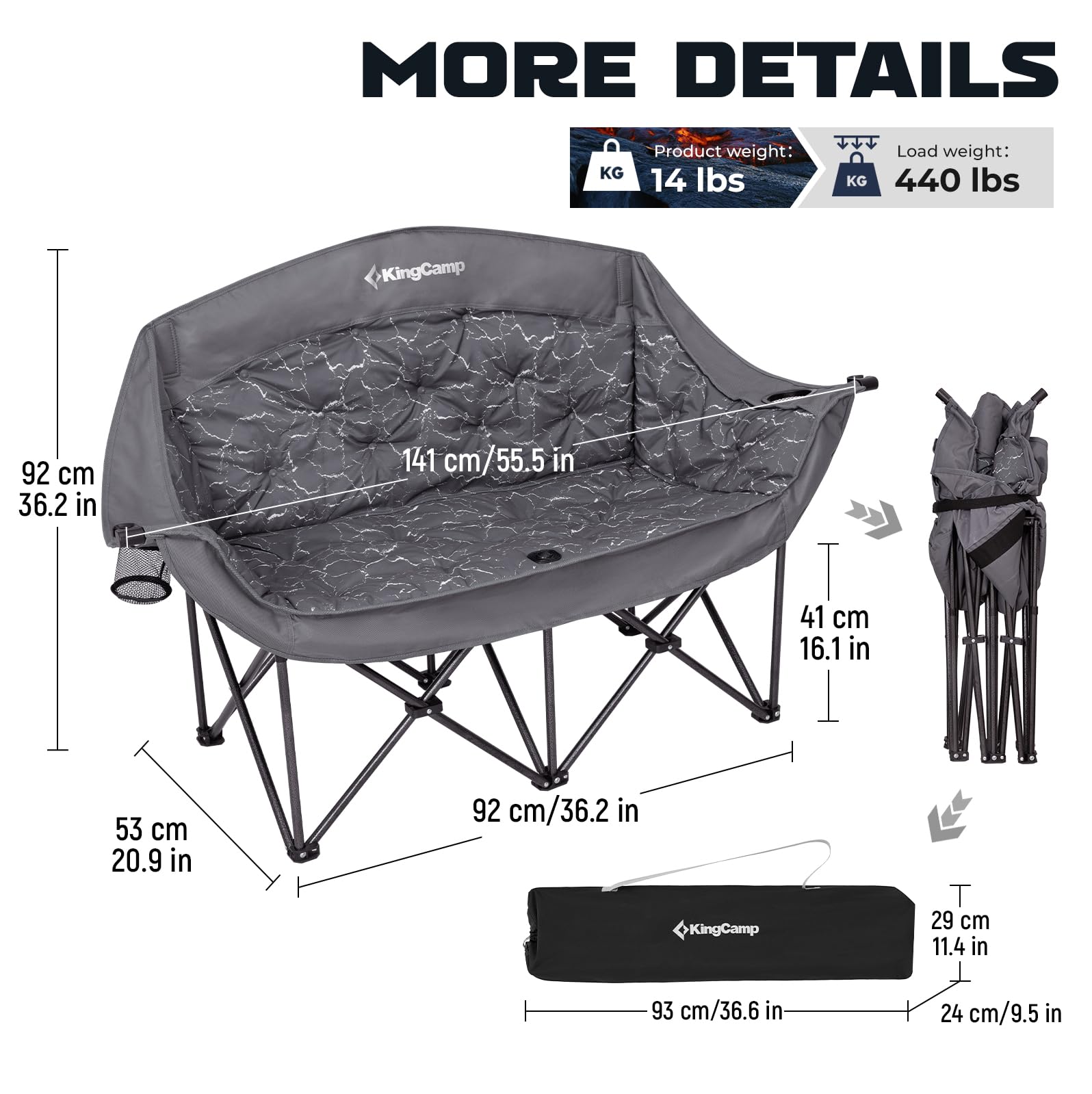 kingcamp-volcapetra-loveseat-double-seat-chair image 4