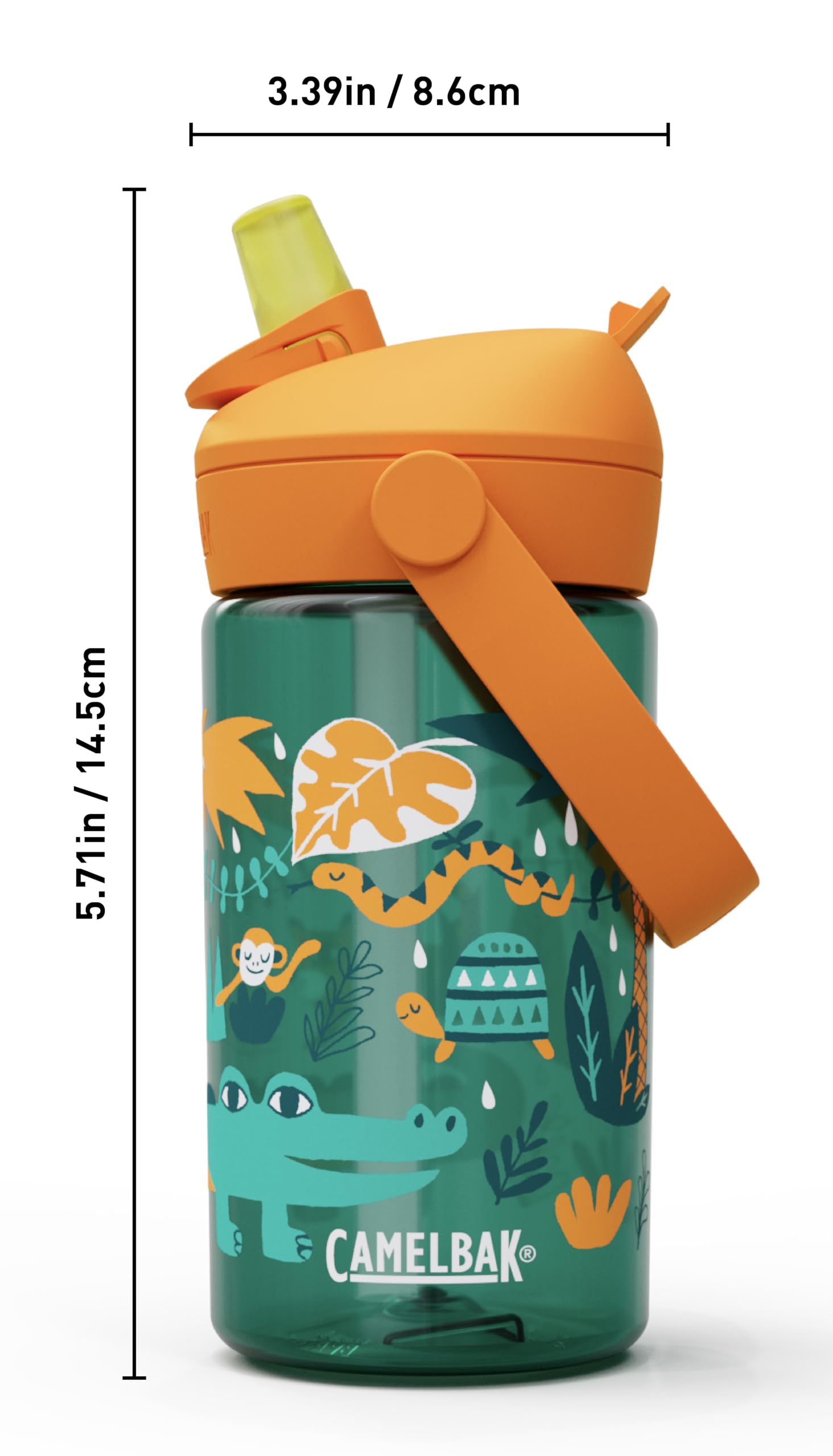camelbak-thrive-flip-straw-kids-water-bottle-14oz-jungle-animals image 4