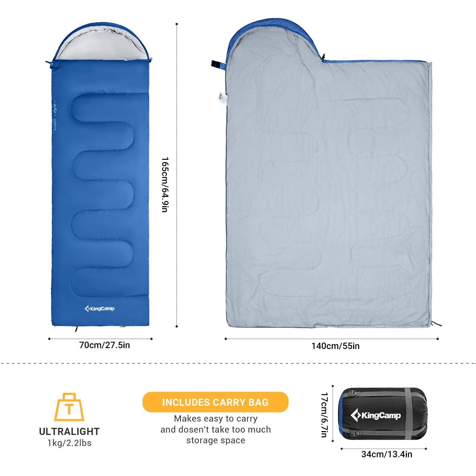 kingcamp-oasis-250s-kids-sleeping-bag-3-season-quilt-double-bag image 6