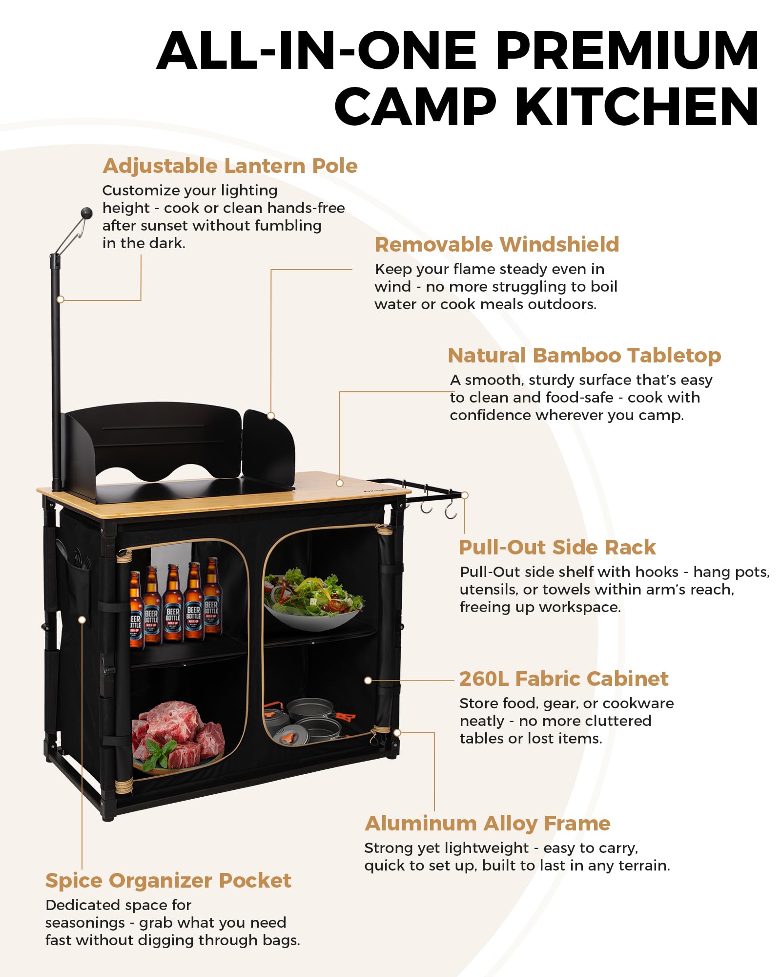 kingcamp-bamboo-camping-kitchen-table-with-lantern-stand image 6