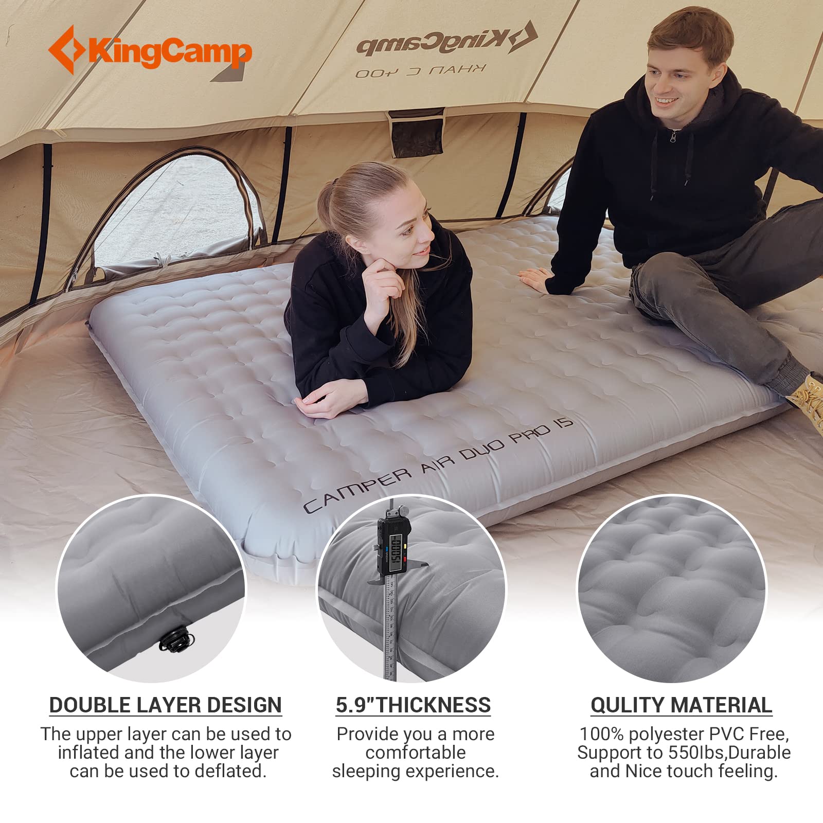 kingcamp-insulated-double-sleeping-pad-for-camping-2-person-air-pad image 3
