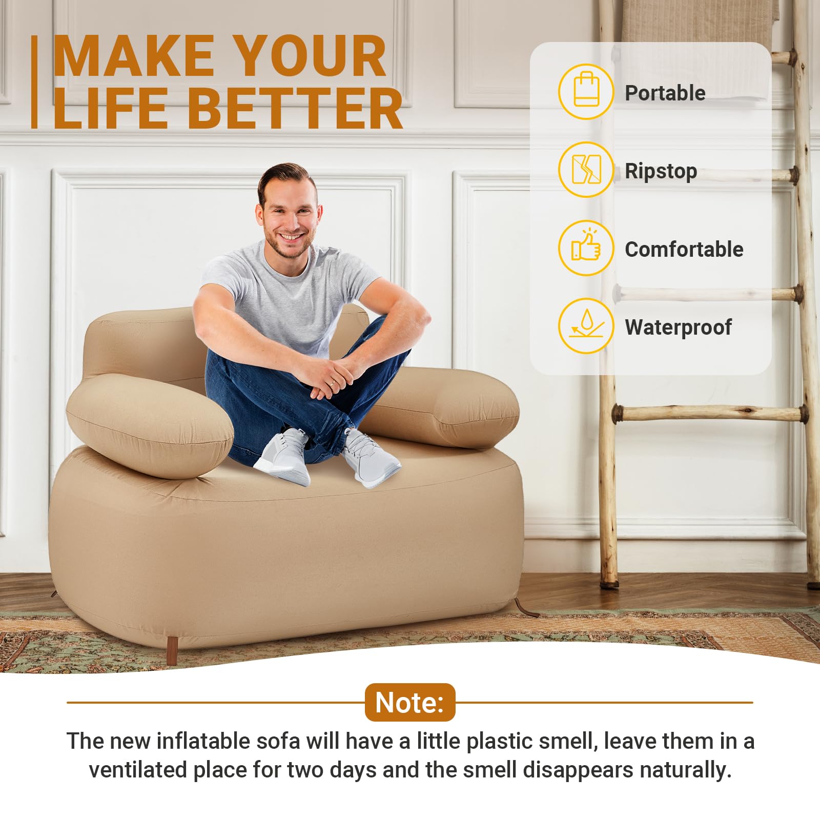 kingcamp-premium-single-inflatable-sofa-set-khaki image 5