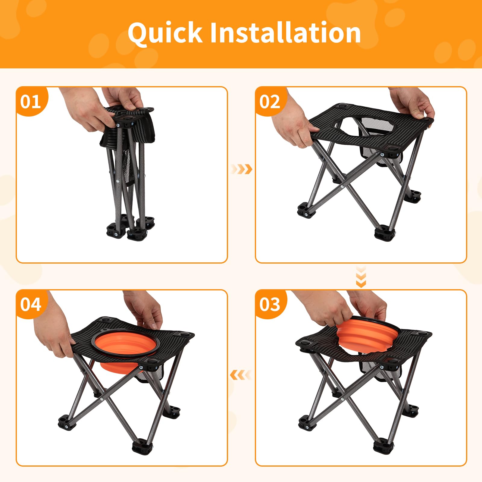 kingcamp-pets-elevated-dog-bowls-portable-stand-for-outdoor-feeding image 7